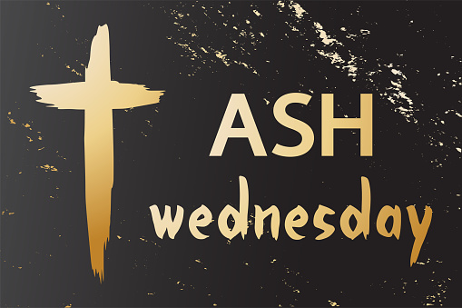 Ash Wednesday concept on dark.