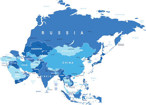 Asia Map Illustration Stock Illustration - Download Image Now - iStock