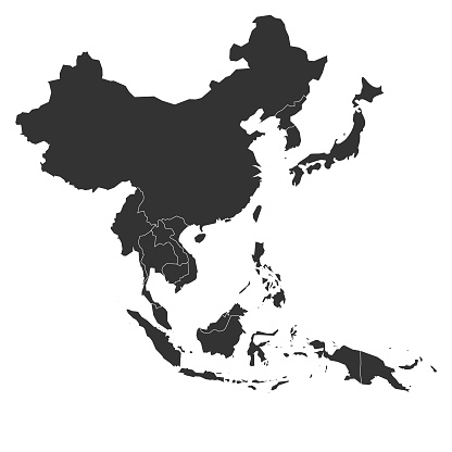 Asia Map Stock Illustration - Download Image Now - iStock