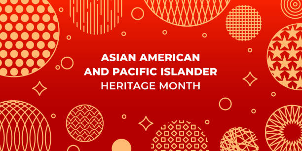 Asian American and Pacific Islander Heritage Month. Vector banner for social media, card, poster. Illustration with text, chinese lantern. Asian Pacific American Heritage Month horizontal composition Asian American and Pacific Islander Heritage Month. Vector banner for social media, card, poster. Illustration with text, chinese lantern. Asian Pacific American Heritage Month horizontal composition. pacific ocean stock illustrations