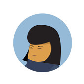 istock Asian Business Woman Profile Icon Isolated Chinese Or Japanese Businesswoman Avatar 1128164902