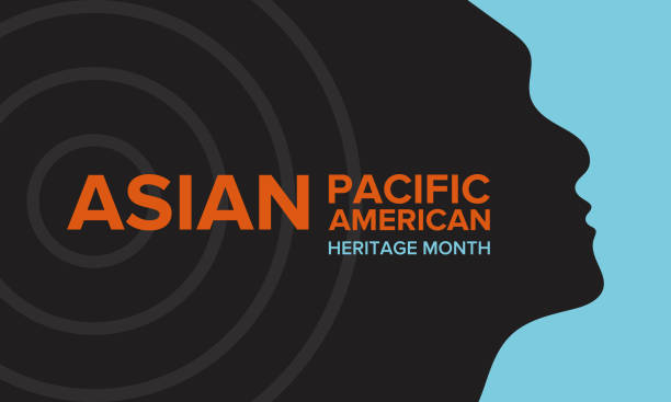 아시아 태평양 미국 문화 유산의 달. 5 월에 축 하. 그것은 미국에서 아시아 미국인과 태평양 섬 주민들의 문화와 전통, 역사를 기념 합니다. 포스터, 카드, 배너 및 배경. 벡터 일러스트 - 전통 stock illustrations