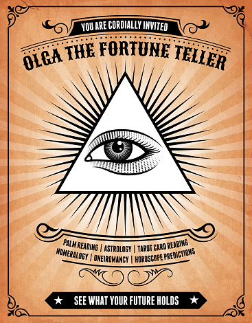 Astrology Fortune Teller on royalty free vector Background Poster