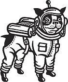 istock Astronaut Boston Terrier 1328173082
