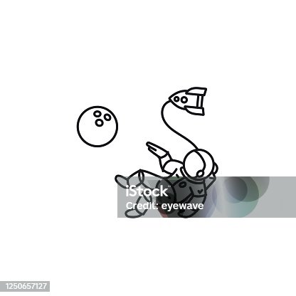 istock Astronaut walking in space vector line icon 1250657127