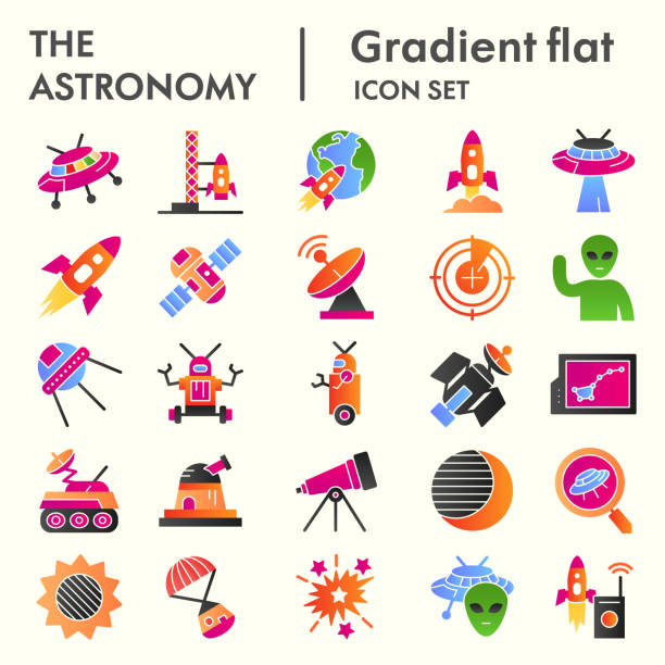 Astronomy line icon set. Universe objects collection, vector sketches, logo illustrations, web symbols, outline pictograms package isolated on white background, eps 10. Astronomy line icon set. Universe objects collection, vector sketches, logo illustrations, web symbols, outline pictograms package isolated on white background, eps 10 outer space symbols stock illustrations