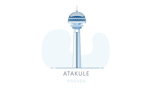 Atakule, Ankara, Turkey. The famous landmark of Ankara, tourists attraction place, skyline vector illustration, line graphics for web pages, mobile apps and polygraphy. Atakule, Ankara, Turkey. The famous landmark of Ankara, tourists attraction place, skyline vector illustration, line graphics for web pages, mobile apps and polygraphy. ankara turkey stock illustrations