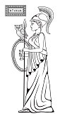 Vector illustration of Greek Goddess Athena