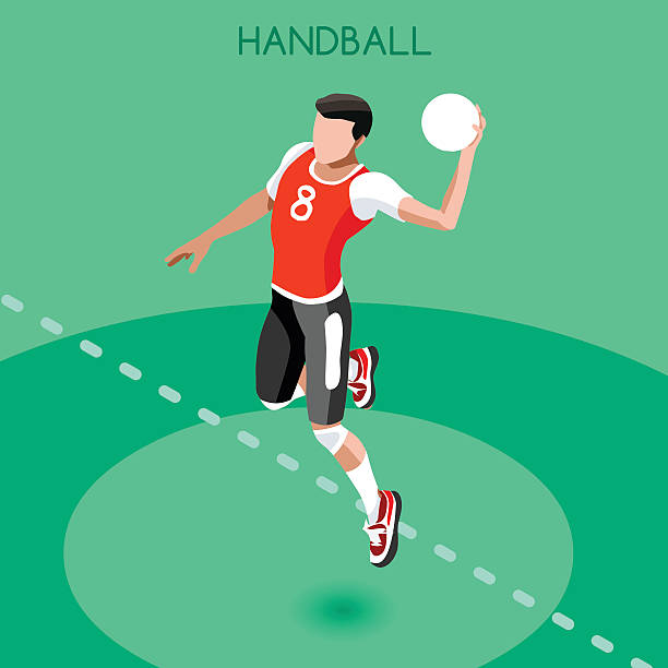 athletics handball summer games athlete sporting championship international competition isometric - 手球 幅插畫檔、美工圖案、卡通及圖標