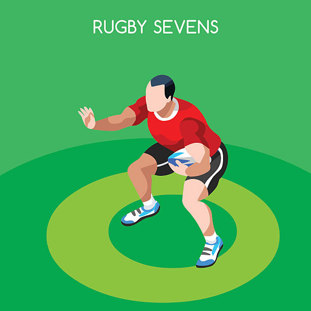 Athletics Rugby Sevens Summer Games Athlete Sporting Championship International Competition Rugby Sevens Summer Games Icon Set.3D Isometric Player Athlete.Sporting Championship International Rugby Competition.Sport Infographic Rugby Sevens Vector Illustration rugby league stock illustrations