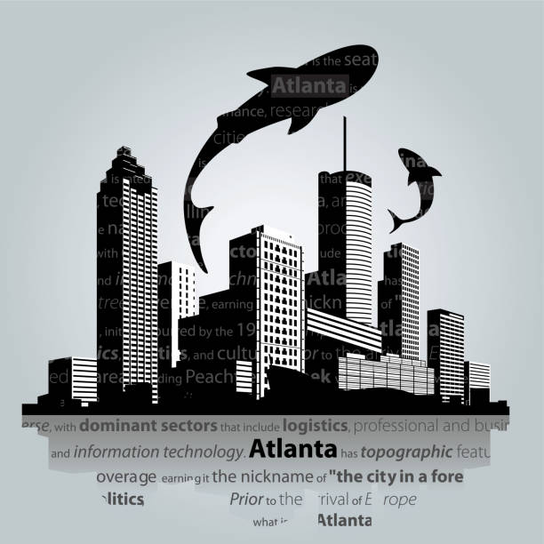 Atlanta cityscape vector. Atlanta city skyline. Vector illustration atlanta stock illustrations