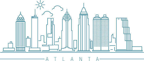 Atlanta Skyline Vector skyline of the City of Atlanta Georgia USA atlanta stock illustrations