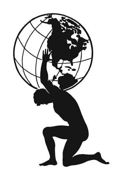 3d man holding globe stock illustration. Illustration of 