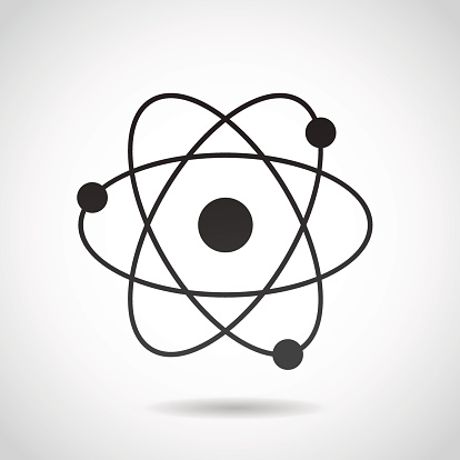 Atom icon isolated on white background.