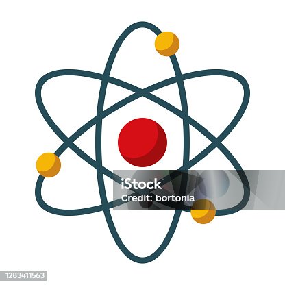 istock Atom Icon on Transparent Background 1283411563