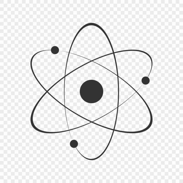 Atom icon Atom icon. Vector illustration. proton stock illustrations