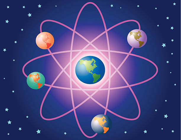 atomic earth energy vector art illustration