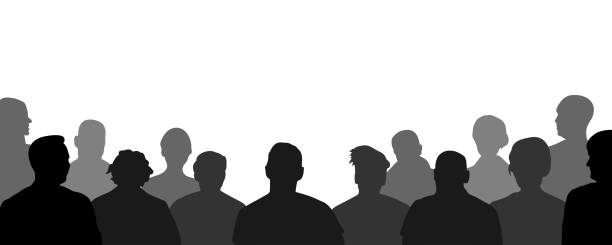 Audience, public, auditory, classroom. Crowd of people auditorium, silhouette vector Audience, public, auditory, classroom. Crowd of people auditorium, silhouette vector audience stock illustrations