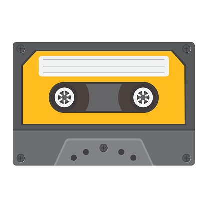 Audio cassette flat icon, music and instrument, sound sign vector graphics, a colorful solid pattern on a white background, eps 10.