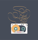 Audio Cassette, Love - Emotion, Music, Retro Style, Singing