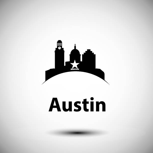 Austin Austin USA, detailed silhouette. Trendy vector illustration, flat style. Stylish andmark. Concept for a web banner. Business travel icon austin texas stock illustrations