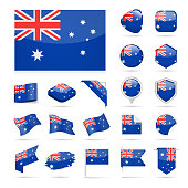 Australia - Flag Icon Glossy Vector Set