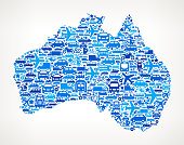 Australia on royalty free vector Transportation interface icon Pattern. The pattern features vector interface icons on white Background: car, truck airplane, motorcycle, bus, taxi, helicopter, ship, van, bicycle and other transportation vehicles. interface icons can be used separately for app icons and internet buttons. Icon download includes vector art and jpg file.