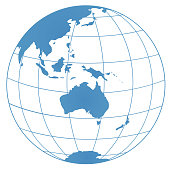 This wire frame globe is transparent with no fill other than the continent color, and it is on a transparent base in the eps file.