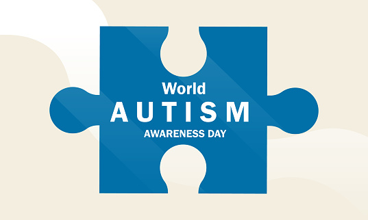 Autism awareness day puzzle shape stock illustration