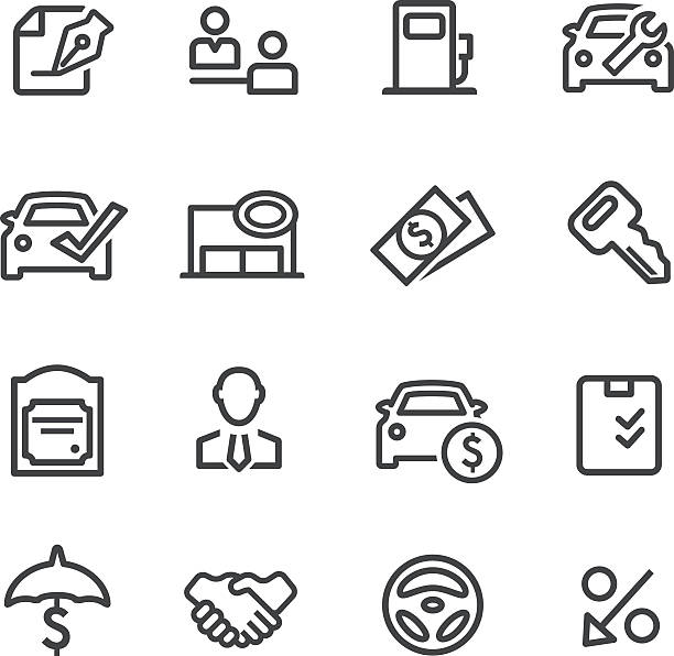 Auto Dealership Icons - Line Series View All: car loan stock illustrations