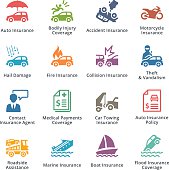 This set contains auto insurance icons that can be used for designing and developing websites, as well as printed materials and presentations.