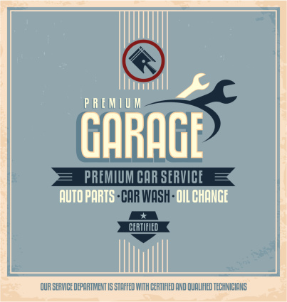 Auto service vintage poster design template