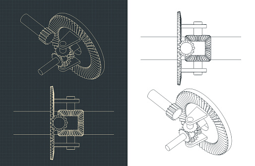 Automobile differential drawings