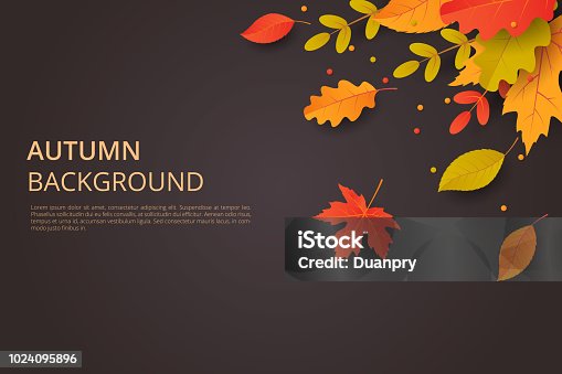 istock Autumn background with leaves. Can be used for poster, banner, flyer, invitation, website or greeting card. Vector illustration 1024095896