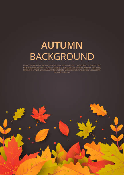 Autumn background with leaves. Can be used for poster, banner, flyer, invitation, website or greeting card. Vector illustration Autumn background with leaves. Can be used for poster, banner, flyer, invitation, website or greeting card. Vector illustration autumn drawings stock illustrations