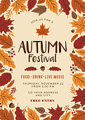 Autumn festival poster template. Stock illustration