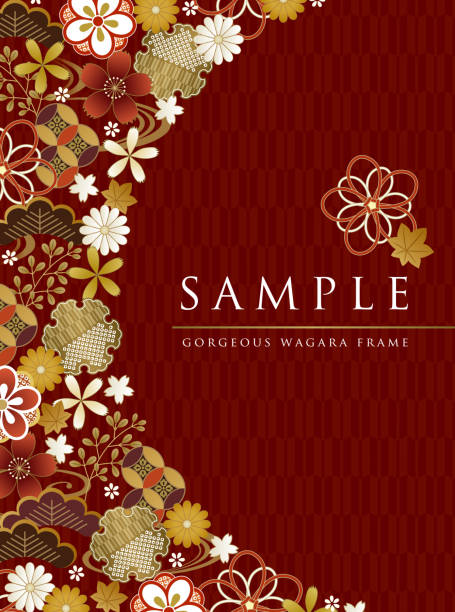 Autumn Japanese flower frame2 Autumn Japanese flower frame2 lacquered stock illustrations