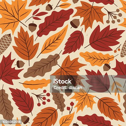 istock Autumn Leaves seamless pattern. 1024082018