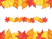 These are the backgrounds and line material created by composing autumn leaves (Maple, ginkgo, zelkova) illustrations.