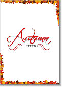 Letterhead with autumnal leaves on sides.