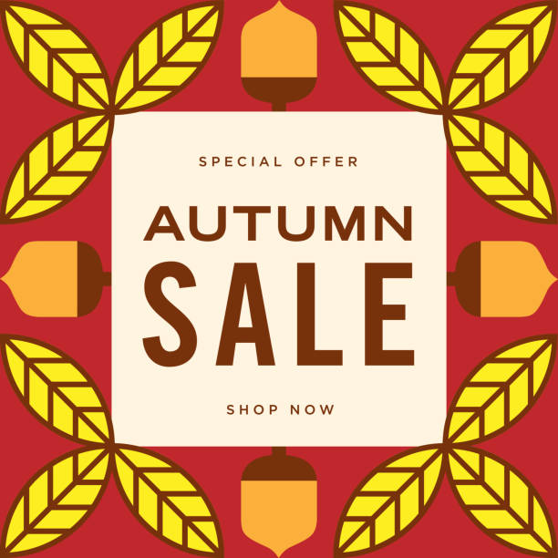Autumn Sale Promotion–Set 1 vector art illustration