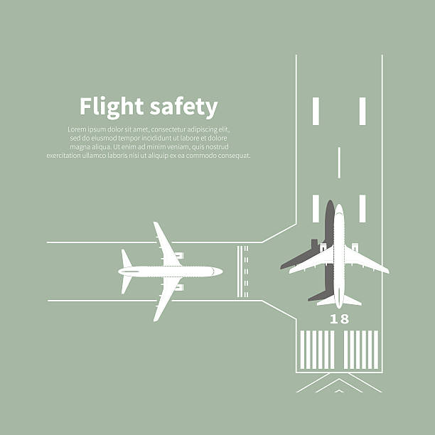 Aviation safety Aviation safety infographic. Scene 3. Vector illustration. airport runway stock illustrations