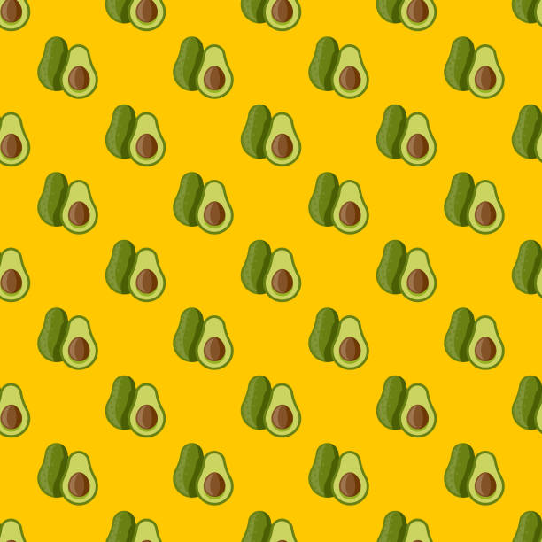 stockillustraties, clipart, cartoons en iconen met avocado cinco de mayo naadloze patroon - avocado
