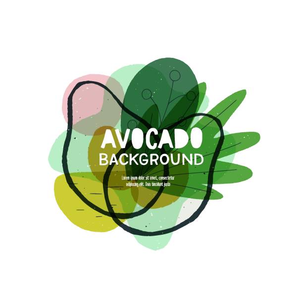 ilustrações de stock, clip art, desenhos animados e ícones de avocado floral abstract banner - plant based food