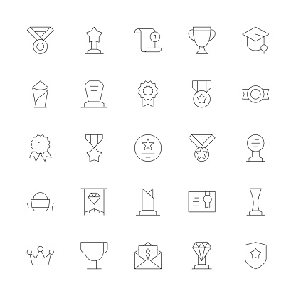 Award and Trophy Icons - Ultra Thin Line Series