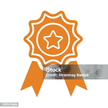 istock Award, best, quality icon. Orange color 1281578686