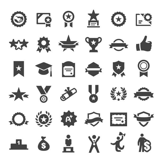 icons - serie big zu vergeben - auszeichnung stock-grafiken, -clipart, -cartoons und -symbole