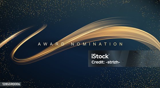 istock Award nomination ceremony luxury background with golden glitter sparkles 1285590006