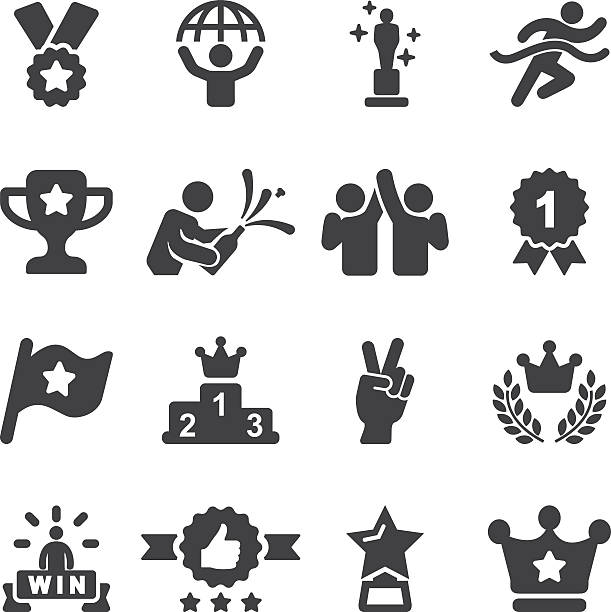 Award Winning and Success Silhouette Icons | EPS10 Award Winning and Success Silhouette Icons  fame stock illustrations