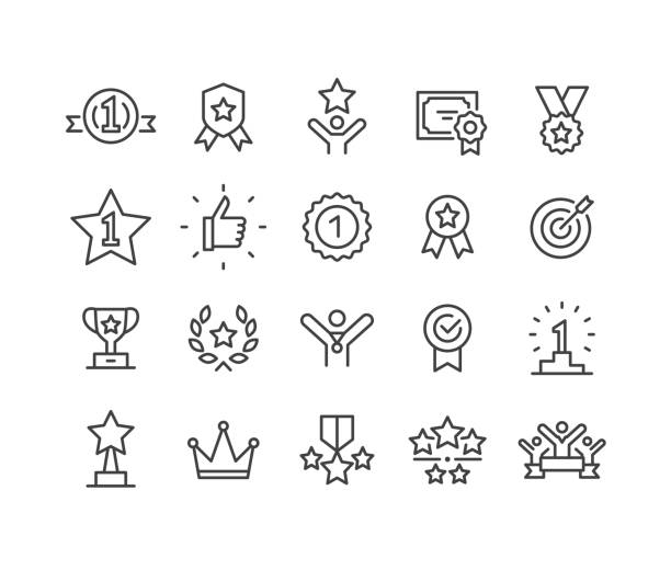 Awards Icons - Classic Line Series vector art illustration